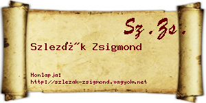 Szlezák Zsigmond névjegykártya