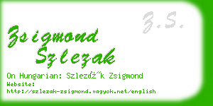 zsigmond szlezak business card